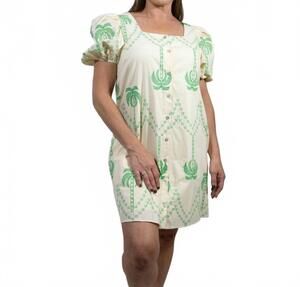 NEW ENTRO mavis square neck mini dress in ecru